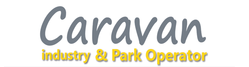 Logo for Caravan: 'Caravan' in gray cursive with 'industry & Park Operator' in yellow beneath.