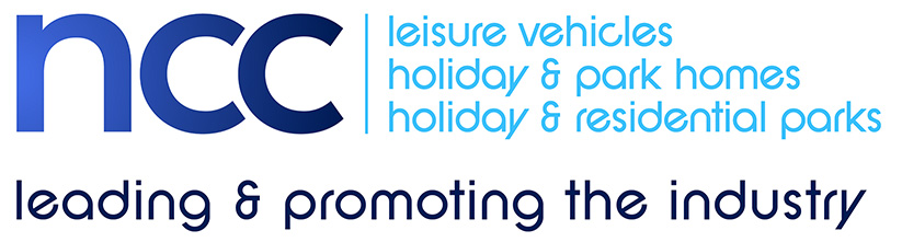 NCC logo in blue with 'leisure vehicles holiday & park homes holiday & residential parks' and the slogan 'leading & promoting the industry'